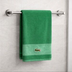 Lacoste Green Cotton Bath Towel